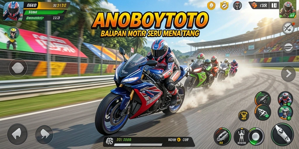 Gameplay Seru ANOBOYTOTO dengan balapan motor yang mendebarkan.