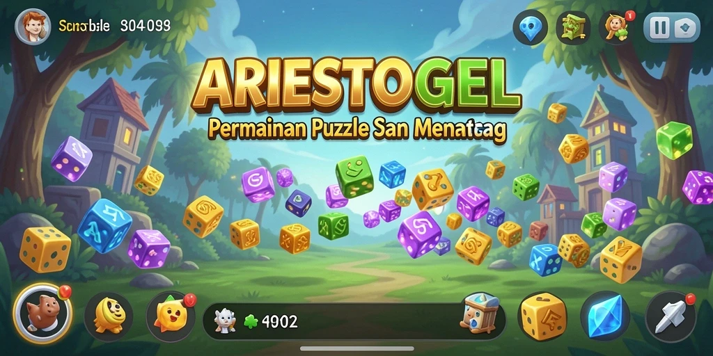 Screenshot gameplay ARIESTOGEL menampilkan tantangan Puzzle yang menarik.