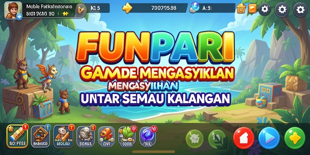 Screenshot gameplay <strong>FUNPARI</strong> menampilkan suasana permainan Idle yang menarik.