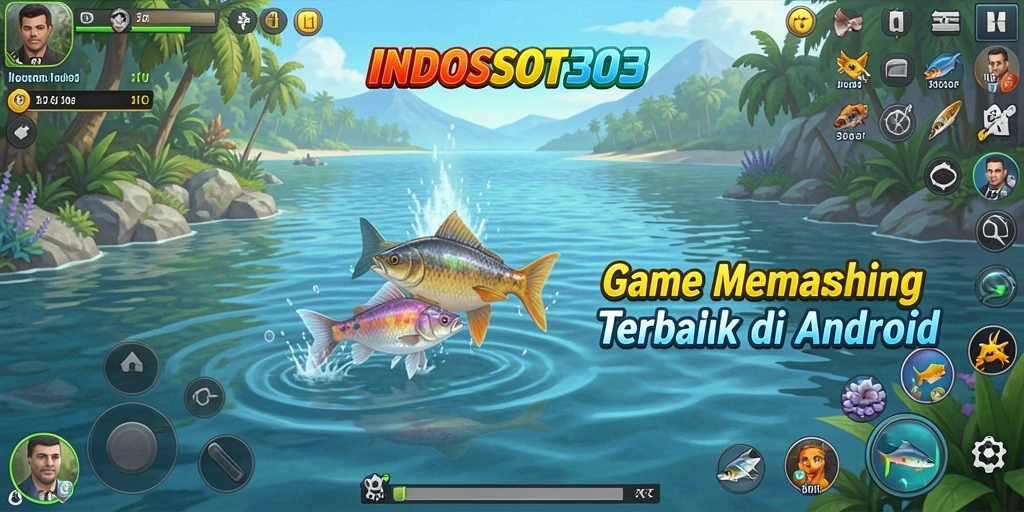 Gameplay seru INDOSLOT303 dengan berbagai jenis ikan yang menunggu untuk ditangkap.