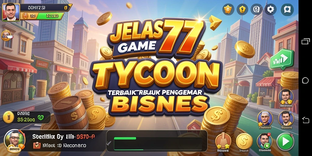 Tampilan gameplay JELAS777 yang menampilkan aktivitas membangun bisnis.