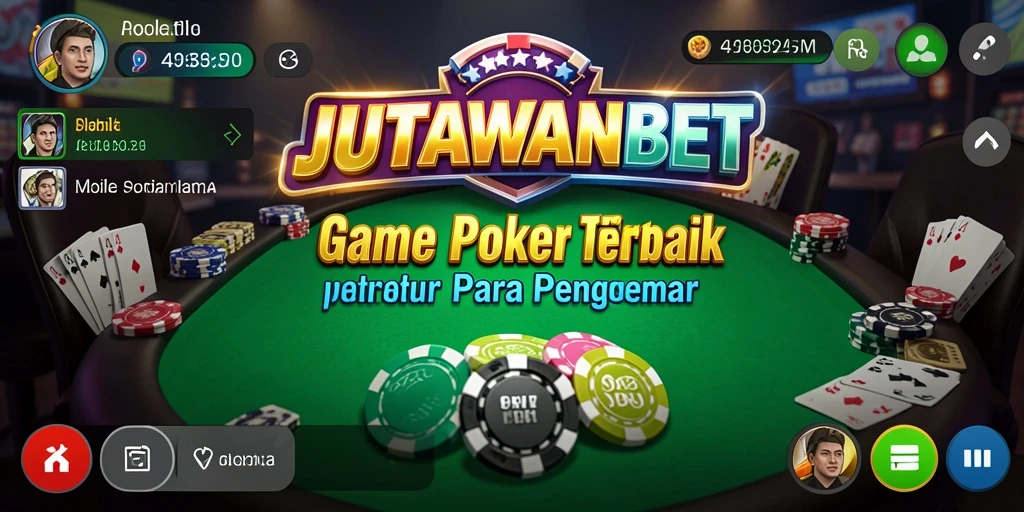 Tampilan gameplay <strong>JUTAWANBET</strong> yang menarik dengan fitur poker interaktif.
