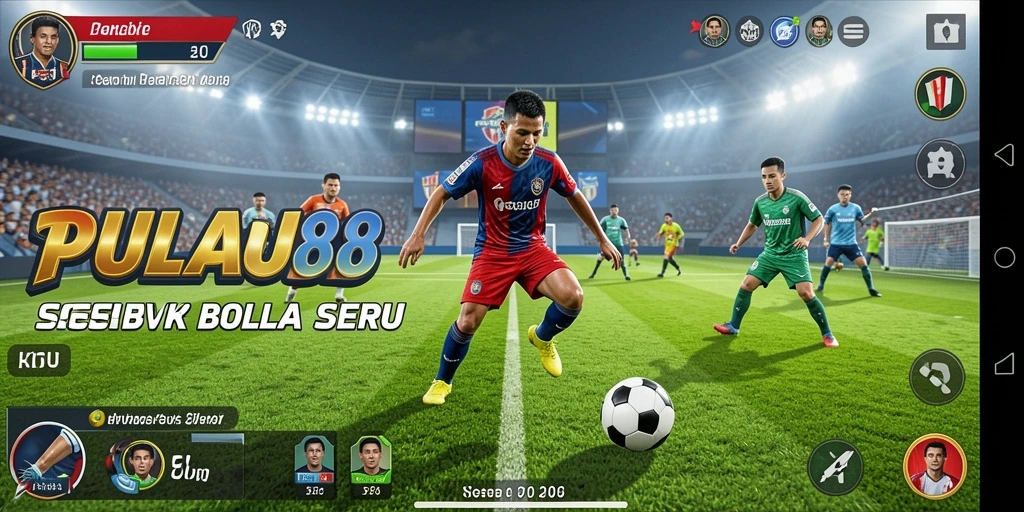 Screenshot gameplay <strong>PULAU88</strong> dengan aksi sepak bola yang dramatis.