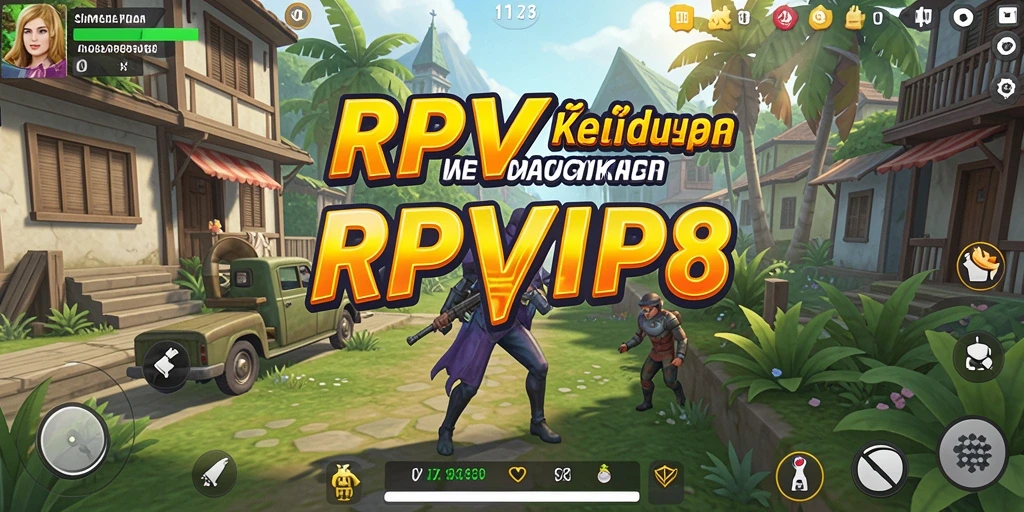 Screenshot utama RPVIP8 menampilkan aksi seru dalam gameplay simulasi kehidupan.