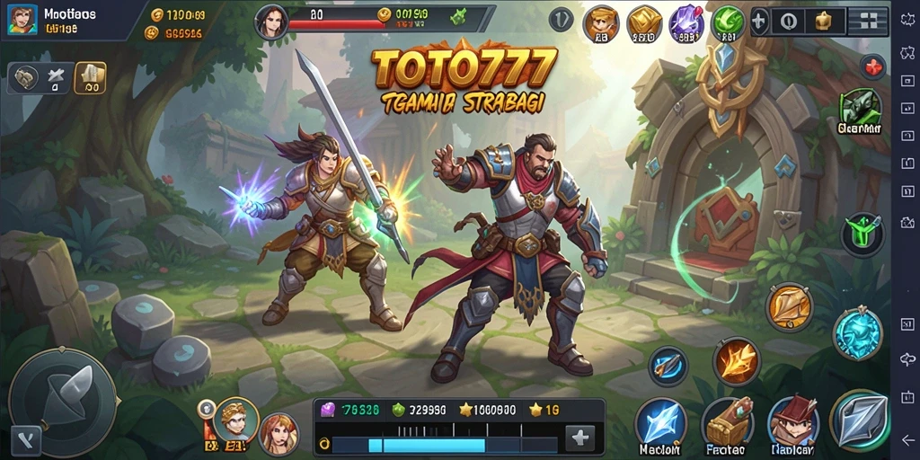 Screenshot gameplay TOTO777 yang menampilkan aksi pertempuran SLG yang mendebarkan.