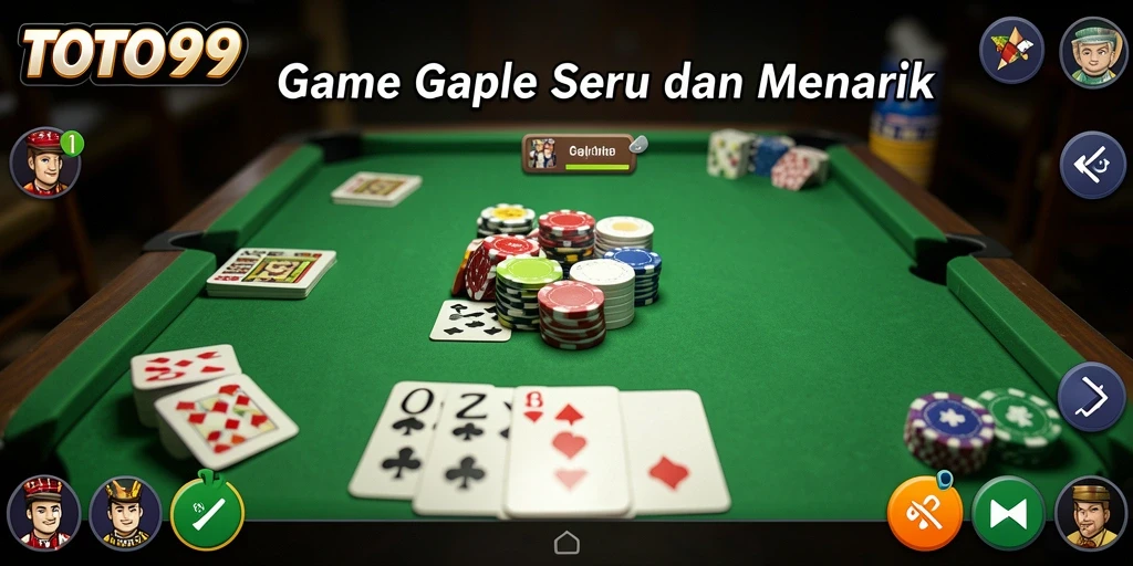 Screenshot utama TOTO99 menampilkan gameplay seru Gaple.