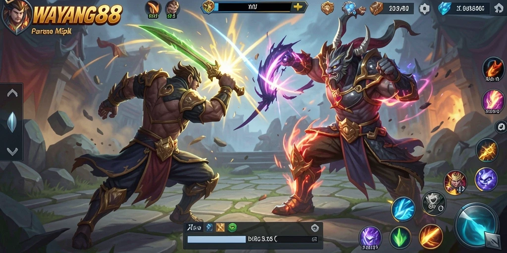 Tangkapan layar dari pertarungan seru dalam game MOBA.